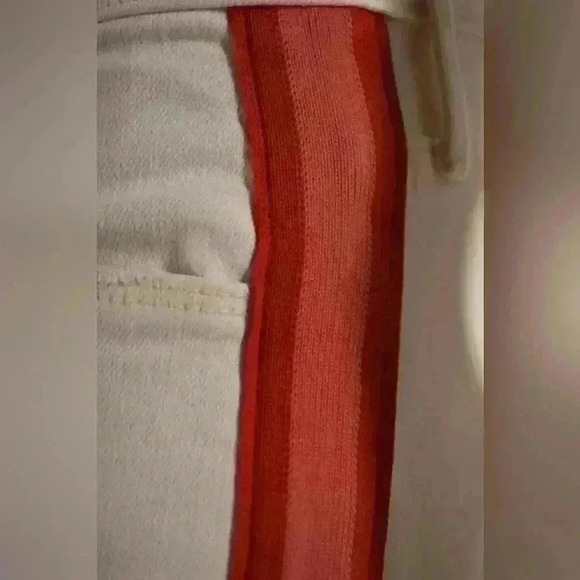 MOTHER  White Pink Side Stripe Midrise Dazzler Crop Denim 29W USA - Picture 5 of 9